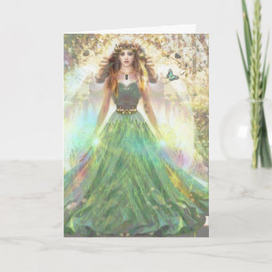Angel of Healing Nature – Divine Green Forest Note Card
