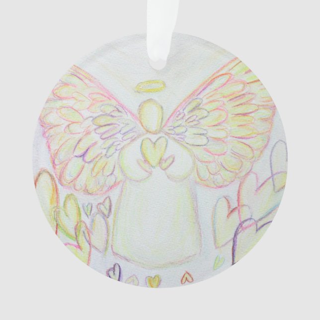 Angel of Hearts Art Gift Holiday Ornament (Front)