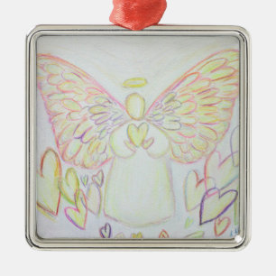 Angel of Hearts Art Holiday Gift Ornaments