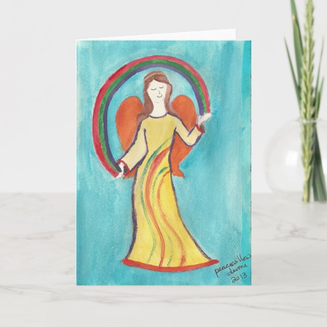 angel of joy.. by peacewillow holiday card (Front)