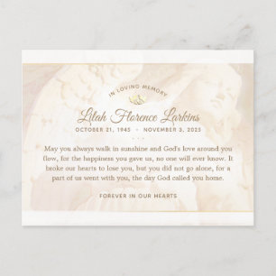 Angel of Light Sympathy Thank You PostCard