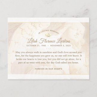 Angel of Light Sympathy Thank You PostCard