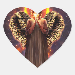 Angel Of Love And light Original Art Heart Sticker