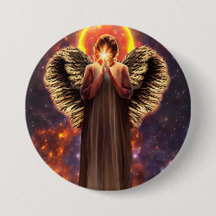 Angel Of Love And light Original Fantasy Art 7.5 Cm Round Badge