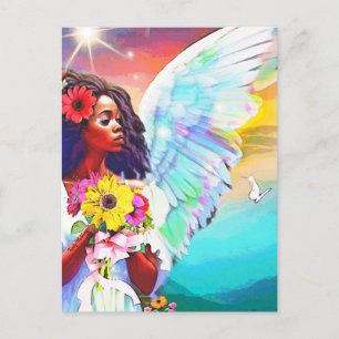 Angel of New Beginnings Colourful Goddess Art Postcard