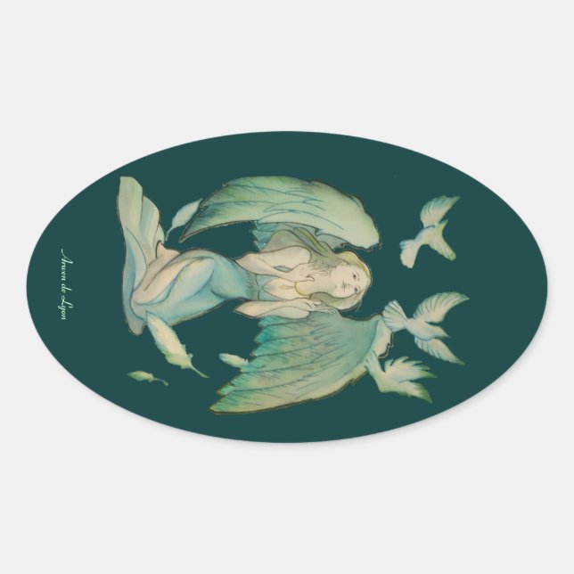 Angel of Peace 2 Oval Sticker (Front)