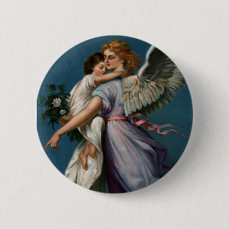Angel of peace vintage design (1901) button/pin 6 cm round badge