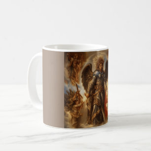 Angel Of Protection In Watercolor Armor Coffee Mug