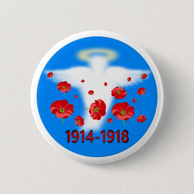Angel of Remembrance 6 Cm Round Badge (Front)