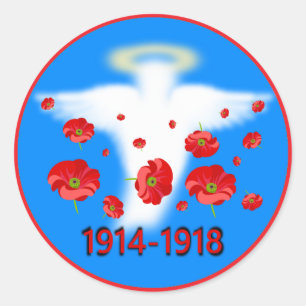 Angel of Remembrance Classic Round Sticker