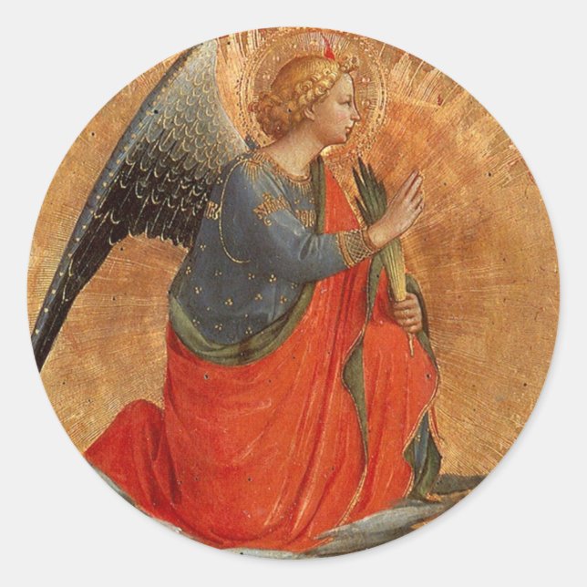 Angel of the Annunciation c1437 Classic Round Sticker (Front)
