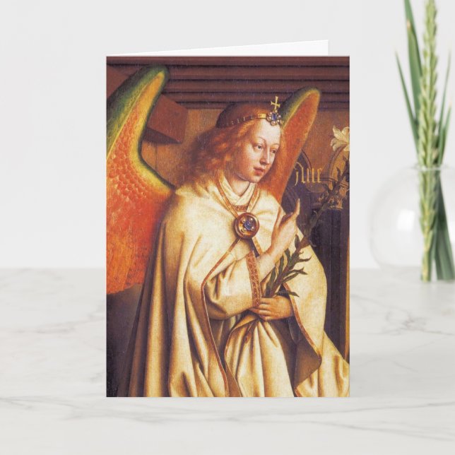 Angel of the Annunciation Christmas Greetings Holiday Card (Front)