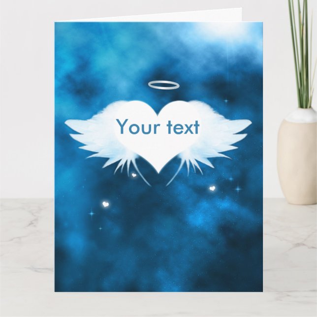 Angel of the Heart 11" x 8.5" Sympathy Card (Front)