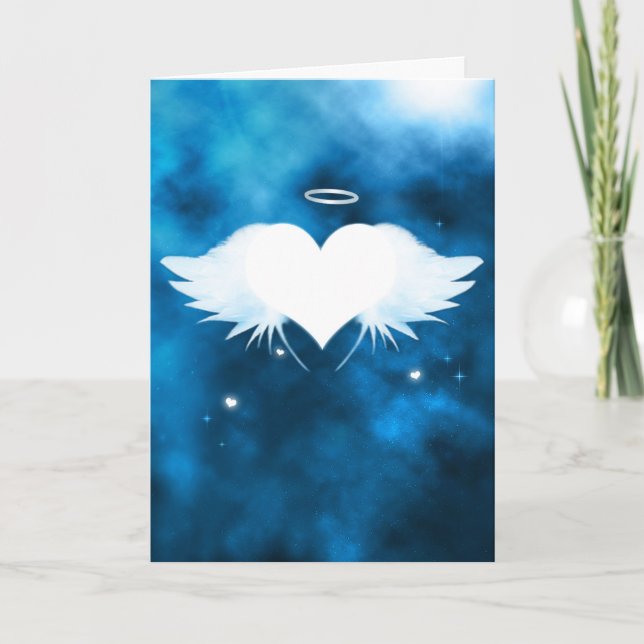 Angel of the Heart 5" x 7" Personalised Sympathy Card (Front)