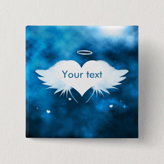 Angel of the Heart Square 2" Button Pin (Front)