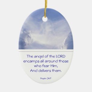 Angel of the Lord Encamps around You, Psalm 34:7 Ceramic Tree Decoration