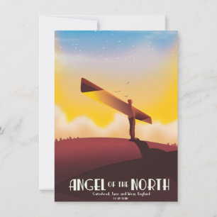 Angel of the North Vintage travel poster. Invitation
