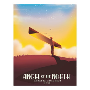 Angel of the North Vintage travel poster. Photo Print