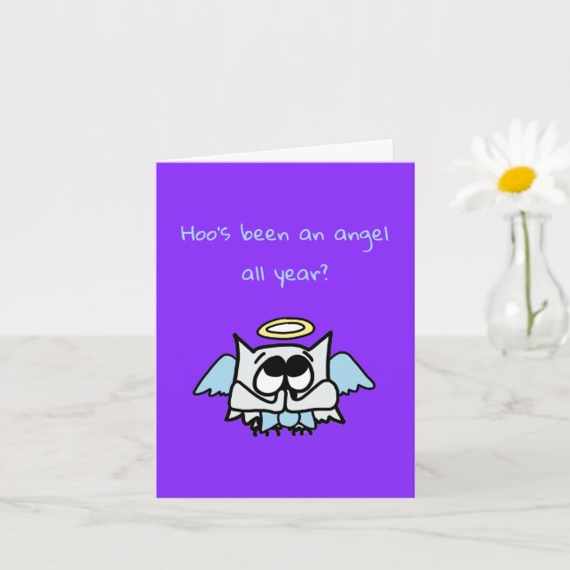 Angel Ollie the Owl Christmas Card (Small Plant)