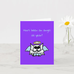 Angel Ollie the Owl Christmas Card