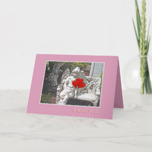 Angel On Bench/ Valentine Love Holiday Card
