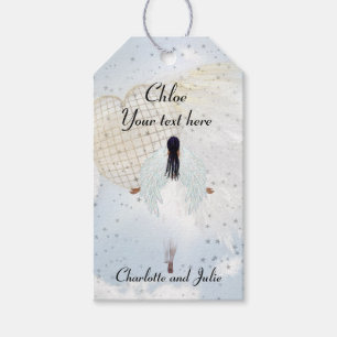Angel on Gold Stars Gift Tags