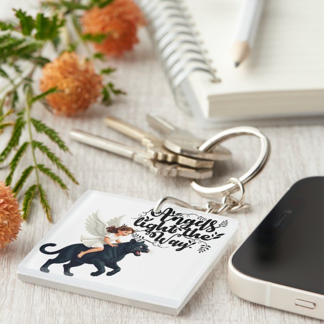 ANGEL ON PANTHER KEY RING (Front Right)