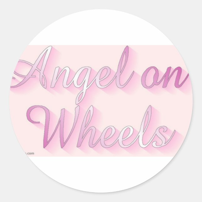 angel_on_wheels classic round sticker (Front)