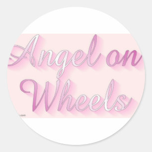 angel_on_wheels classic round sticker