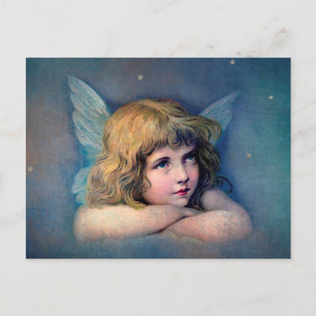 Angel Painting Vintage Postcard (Front)