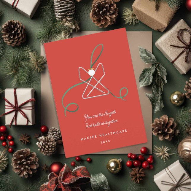 Angel Paperclip Office Staff Holiday Card (Creator Uploaded)