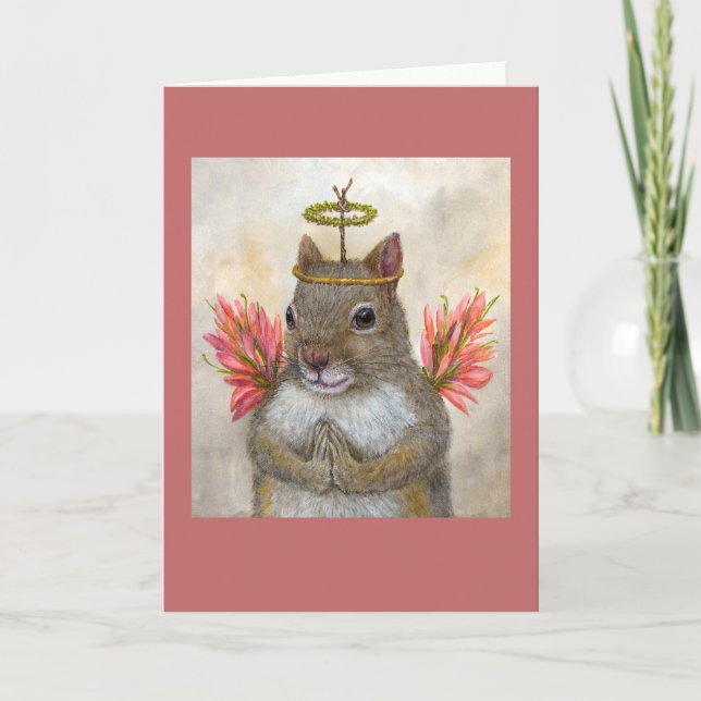 Angel Patsy the squirrel greeting card (Front)