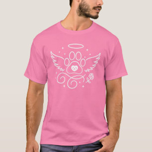 Angel Paw Print with Wings & Halo – Pet Memorial T-Shirt