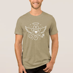 Angel Paw Print with Wings & Halo – Pet Memorial Tri-Blend Shirt