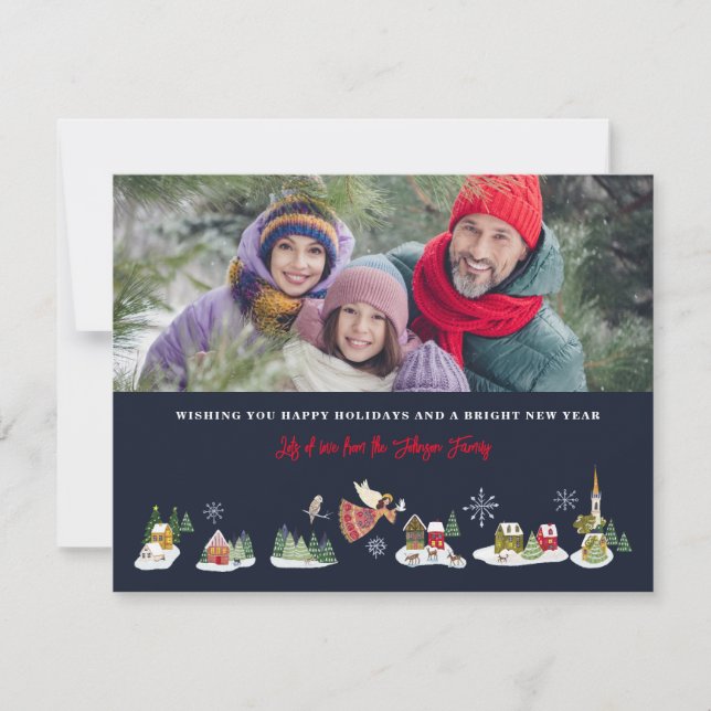 Angel Peace on Earth Photo Christmas 1 Photo Holiday Card (Front)