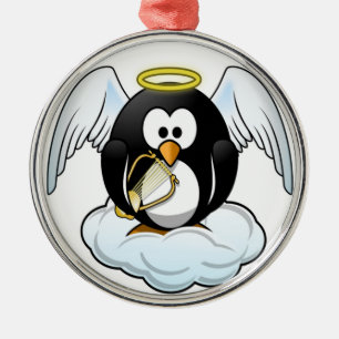ANGEL PENGUIN METAL TREE DECORATION