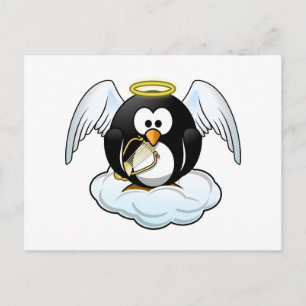 Angel Penguin on A Cloud Postcard
