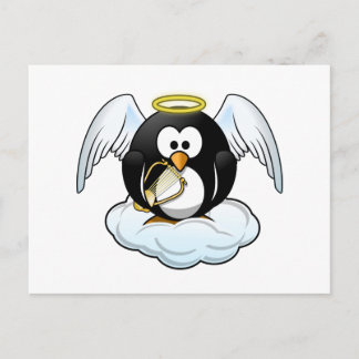 Angel Penguin on A Cloud Postcard