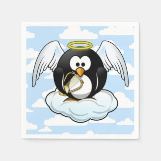 Angel Penguin on a Cloud With Sky Background Napkin