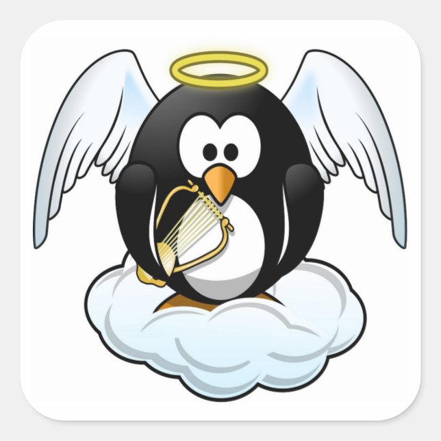 ANGEL PENGUIN SQUARE STICKER (Front)