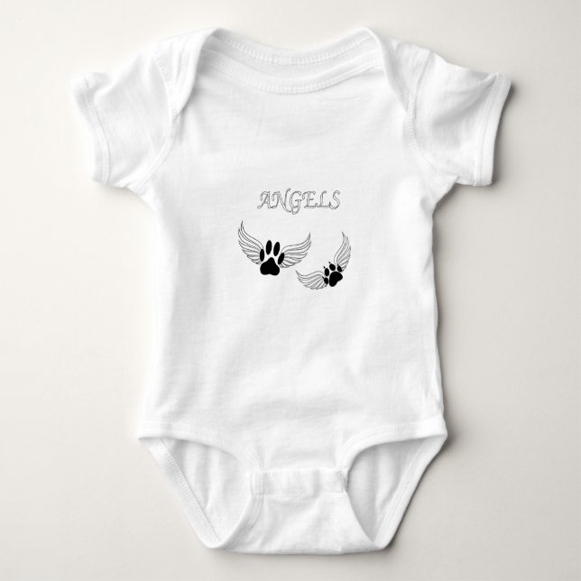 Angel Pet Paws Baby Bodysuit (Front)
