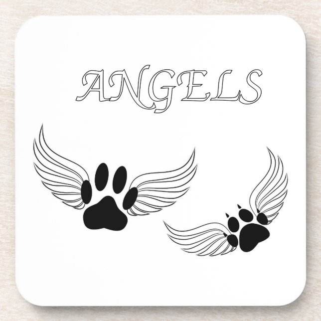 Angel Pet Paws Coaster (Front)