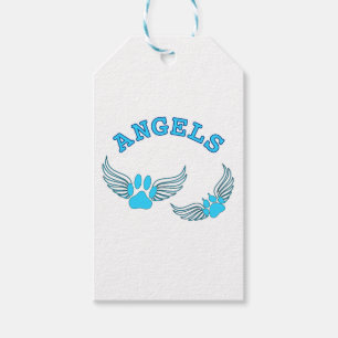 Angel Pet Paws In Blue Gift Tags