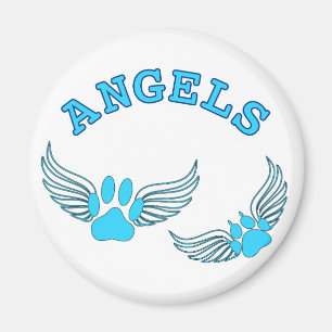 Angel Pet Paws In Blue Magnet