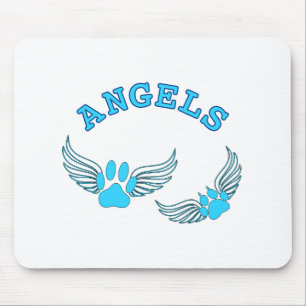 Angel Pet Paws In Blue Mouse Mat