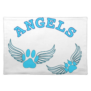 Angel Pet Paws In Blue Placemat