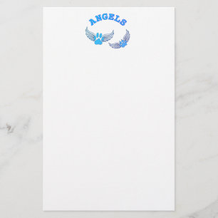 Angel Pet Paws In Blue Stationery