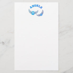 Angel Pet Paws In Blue Stationery