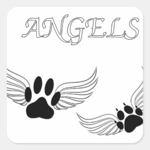 Angel Pet Paws Square Sticker