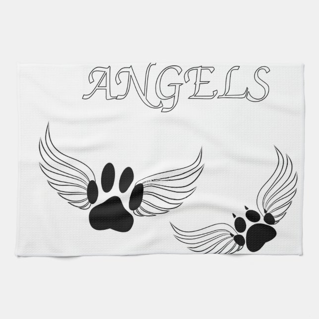 Angel Pet Paws Tea Towel (Horizontal)